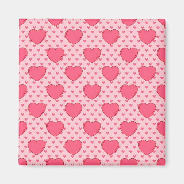 Sweet Happy Valentine’s Day Red Heart for Lovers Magnet (Framsidan)