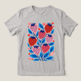 Sweet Harmony Dam Abstract Jordgubbs T-Shirt