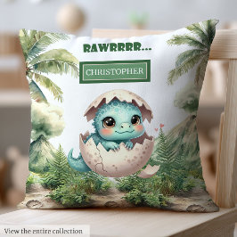 Sweet Hatching Soon Baby Dinosaur Personlig Kudde