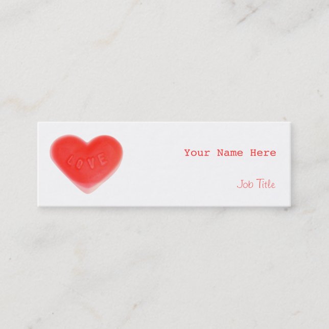 Sweet Heart affärskort smala Mini Visitkort (Framsida)