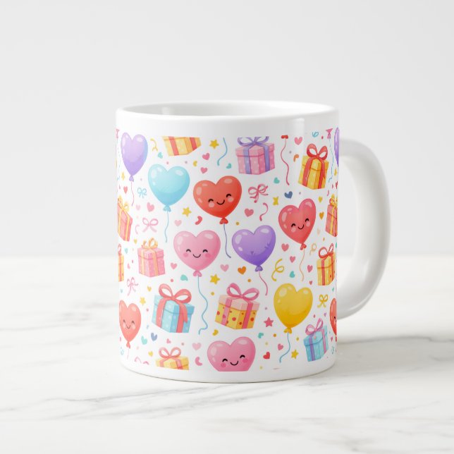 Sweet Heart Balloons Mug Gift for Any Occasion Jumbo Mugg (Framsida höger)