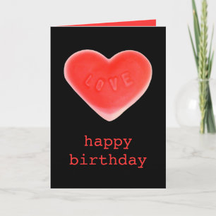 Sweet Heart Black "grattis på födelsedagen"-kort p Kort