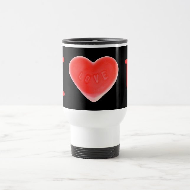 Sweet Heart Black 'I kärlek U'-resemugg Resemugg (Center)