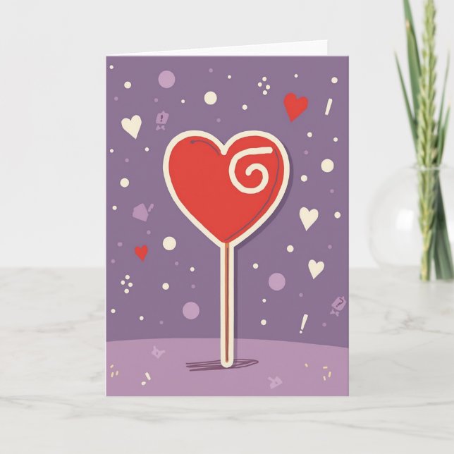 Sweet Heart Lollipop Card Kort (Framsida)
