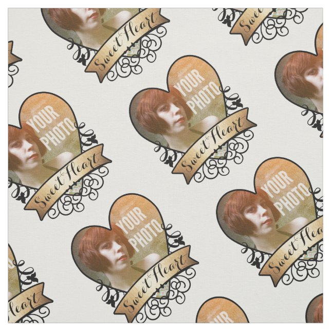 Sweet Heart Personlig Photo Fabric Tyg (Provkarta)