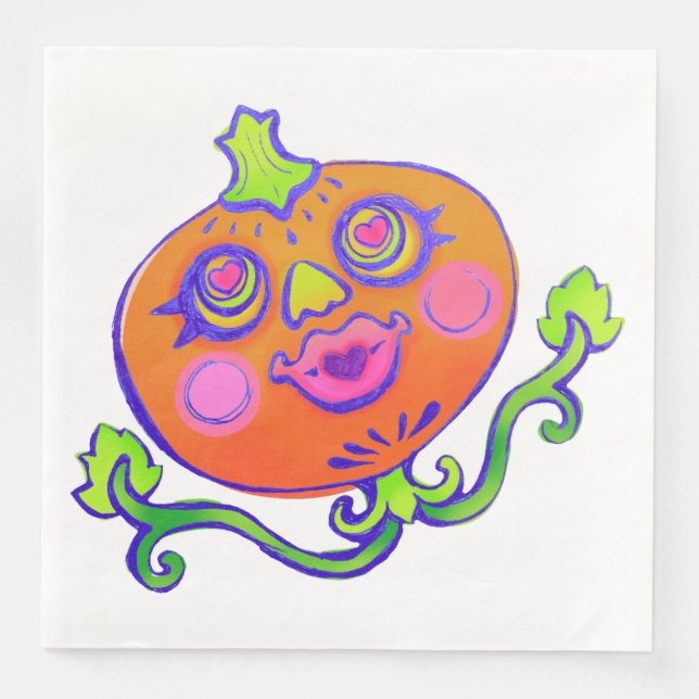 Sweet Heart Pumpkin Halloween Decor Pappersservett (Framsida)