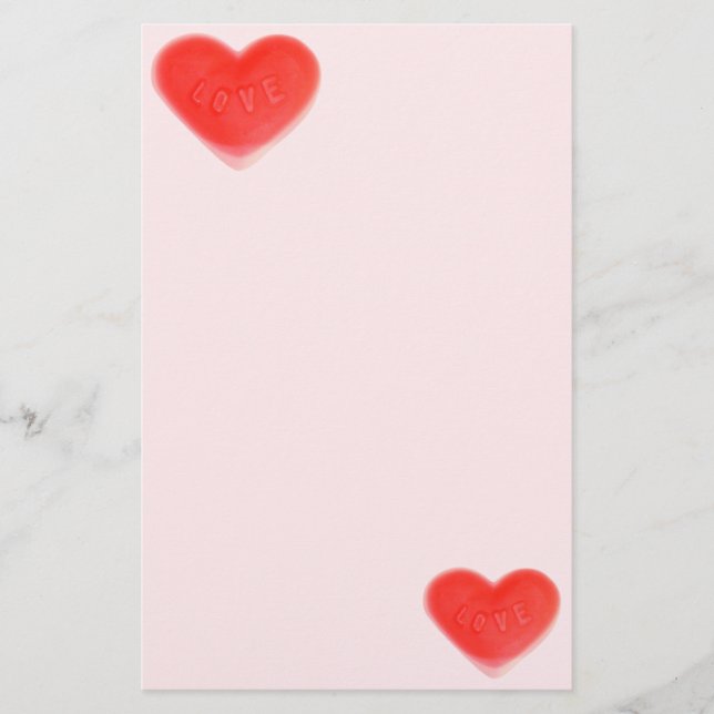 Sweet Heart Rosa-skrivbord Brevpapper (Framsida)