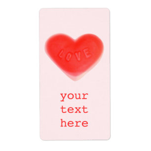 Sweet Heart Rosa 'Your Text' etikett stor Fraktsedel