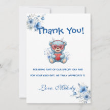 Sweet Heart Teddy Bear Blue Baby Shower
