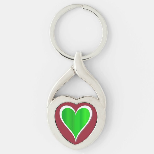 Sweet Heart Twisted Heart Silverfärgad Nyckelring (Framsidan)
