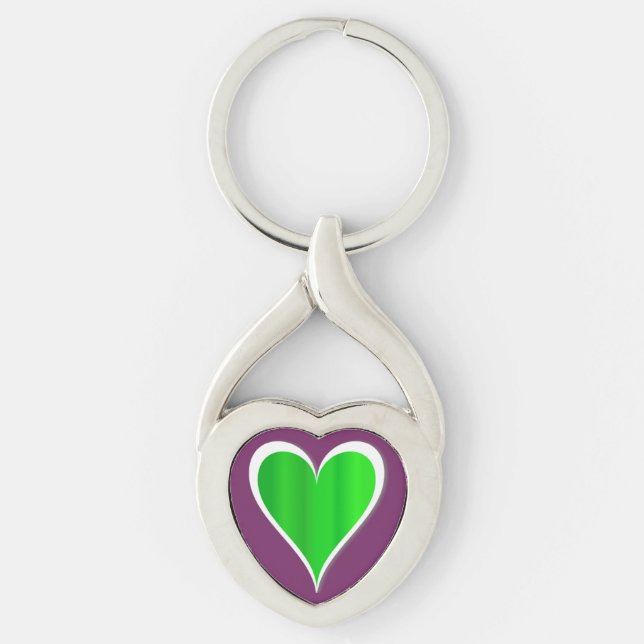 Sweet Heart Twisted Heart Silverfärgad Nyckelring (Framsidan)
