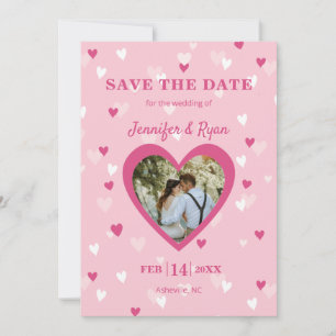 Sweet Hearts Anpassningsbar Photo Rosa Spara Datumet