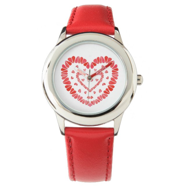 SWEET HEARTS Barnur med röd nummervisare Armbandsur (Framsida)