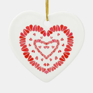 SWEET HEARTS Keramisk Hjärtdekor Julgransprydnad Keramik
