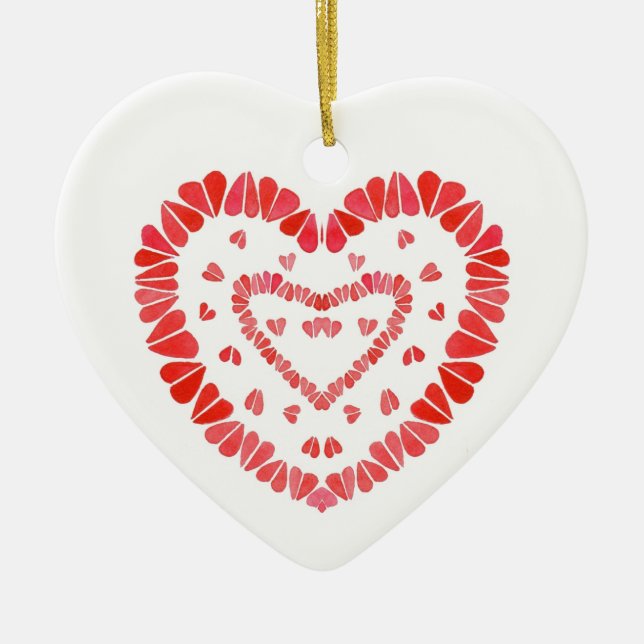 SWEET HEARTS Keramisk Hjärtdekor Julgransprydnad Keramik (Framsidan)