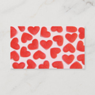 Sweet Hearts Rosa affärskort red Visitkort