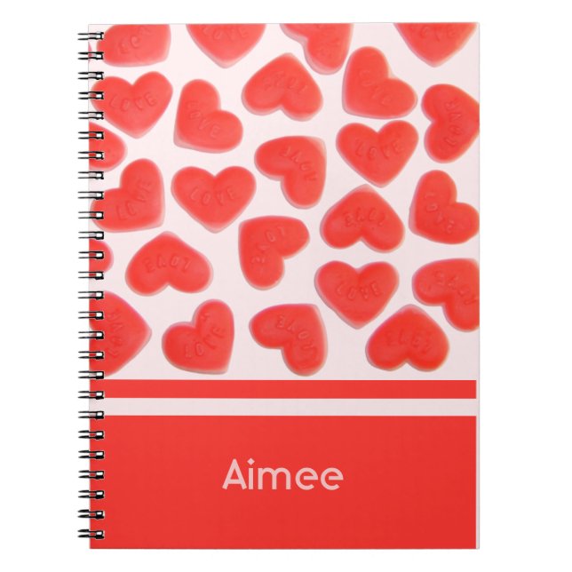 Sweet Hearts Rosa 'Your Name' notebook Anteckningsbok (Framsidan)
