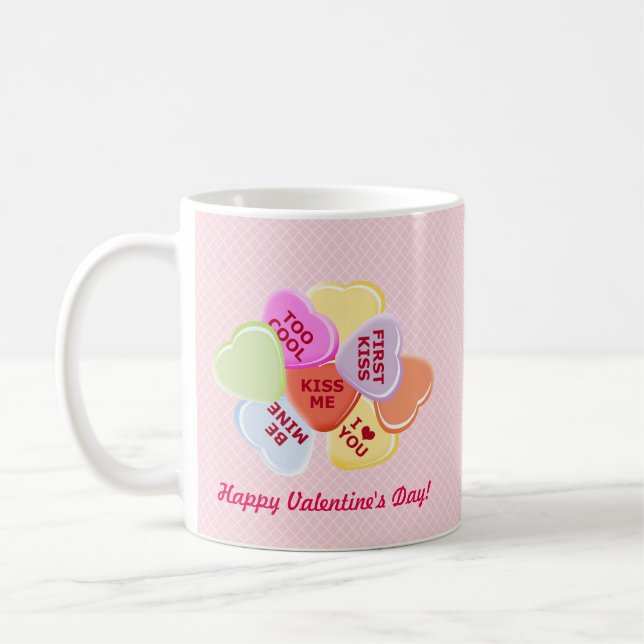 Sweet Hearts Valentineser Candy Kaffemugg (Vänster)