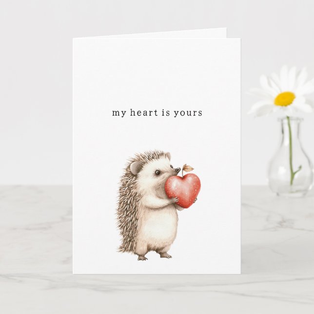Sweet Hedgehog Heart Love Kort (Liten växt)