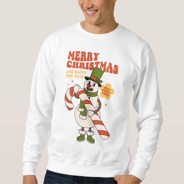 Sweet Helgdag Önskemål - A Candy cane-julen Lång Ärmad Tröja (Framsida)