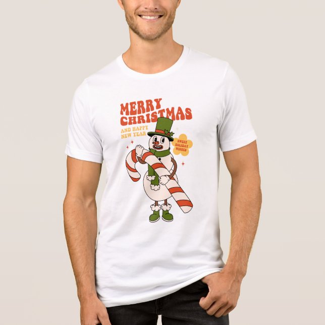 Sweet Helgdag Önskemål - A Candy cane-julen T Shirt (Framsida)