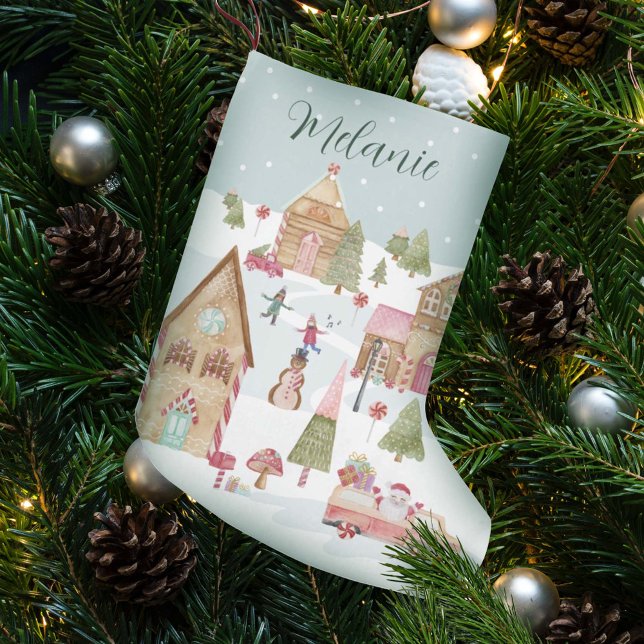 Sweet Helgdag Önskemål Gingerbröd Candy Town Liten Julstrumpa (Skapare uppladdad)