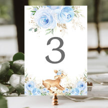 Sweet Hjort Light Baby blue Blommigt Boy Baby Show