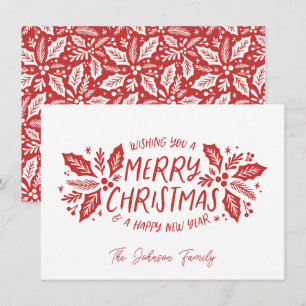 Sweet Holly Greenery jul Red Julkort