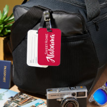 Sweet Home Alabama Red and White Luggage Tag