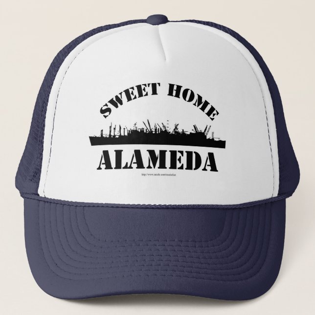 Sweet Home Alameda Funny Battleship Logotyp Truckerkeps (Framsida)