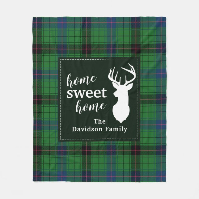 Sweet Home Tartan Klan Davidson Personlig Play Fleecefilt (Framsidan)