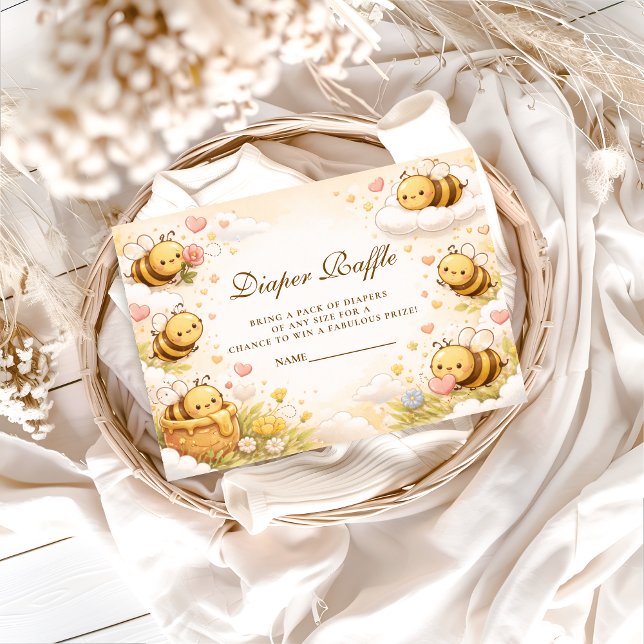 Sweet Honey Bee Baby Shower Diapper Raffle Tilläggskort (Skapare uppladdad)