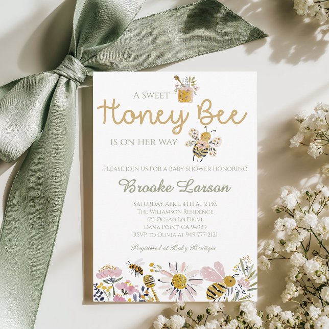 Sweet Honey Bee Baby Shower Invitation Inbjudningar (Skapare uppladdad)