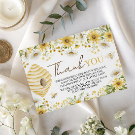 Sweet Honey Bee Floral Thank You Card Tilläggskort