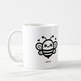 Sweet honey Bee - Kawaii Nursery Line Art Kaffemugg