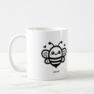 Sweet honey Bee - Kawaii Nursery Line Art Kaffemugg