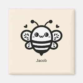 Sweet honey Bee - Kawaii Nursery Line Art Magnet