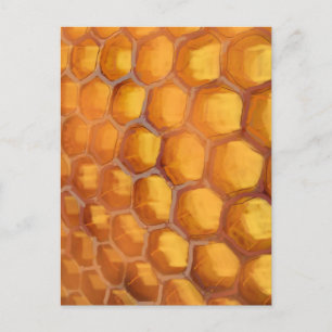 Sweet Honeycomb teckning orange gult brun Vykort