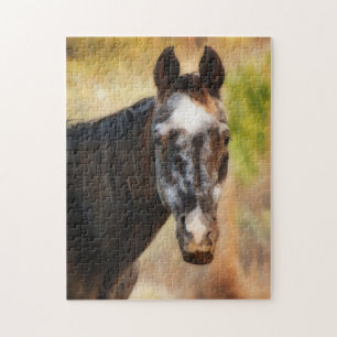 Sweet Horse Porträtt Art Puzzle Pussel