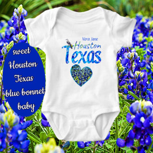 Sweet Houston TX Bluebonnet Heart och Mockingbird T Shirt