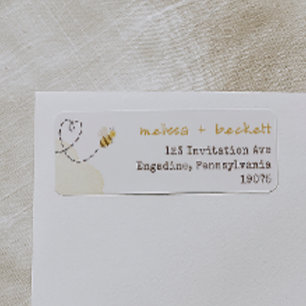 Sweet Humla Baby Shower Returadress Etikett