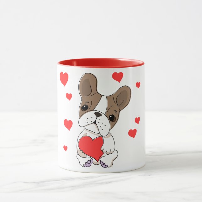 "Sweet Hund Holding Heart" Mugg (Center)