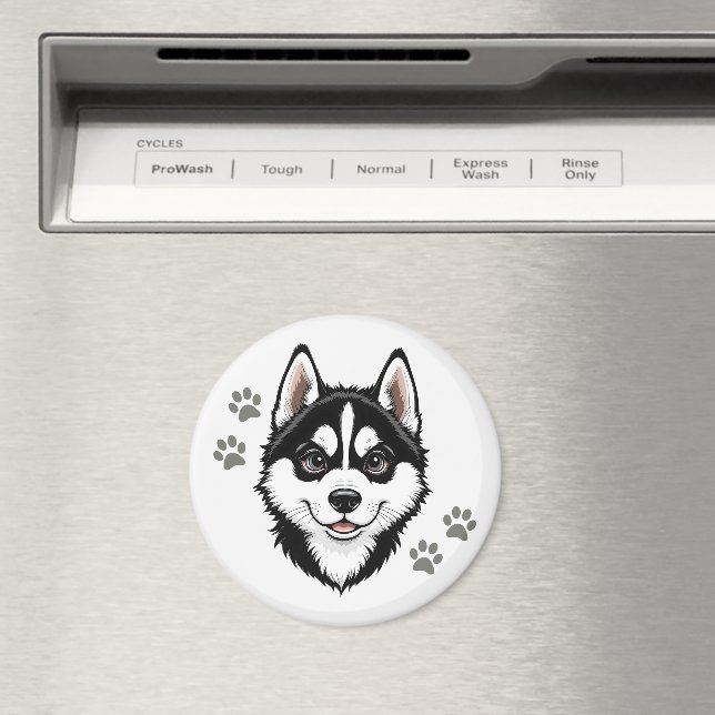 Sweet Husky Puppy Siberian Magnet (In Situ (Dishwasher))