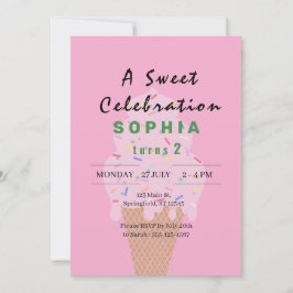 Sweet Ice Cream Birthday Inbjudningar
