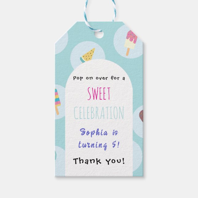 Sweet Ice Cream Birthday Presentetikett (Framsidan)