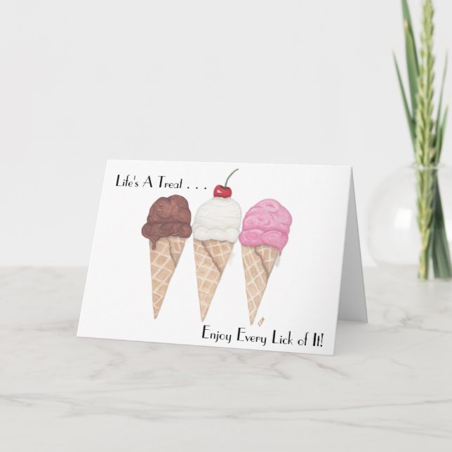 Sweet Ice Cream Cones Tack Kort (Framsida)