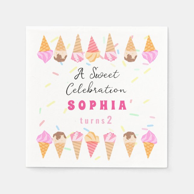 Sweet Ice Cream Party Pappersservett (Framsidan)