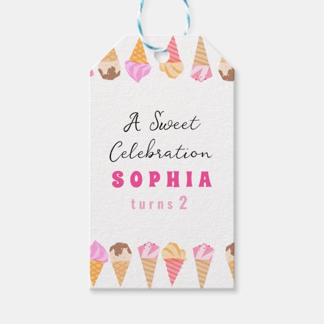 Sweet Ice Cream Party Presentetikett (Framsidan)