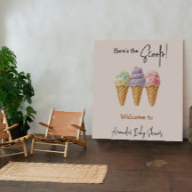Sweet Ice Cream Sommar Här Scoop Baby Shower