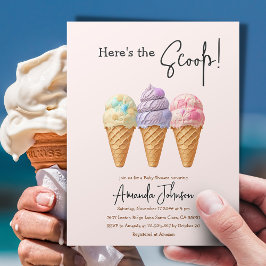 Sweet Ice Cream Sommar Här Scoop Baby Shower Inbjudningar
